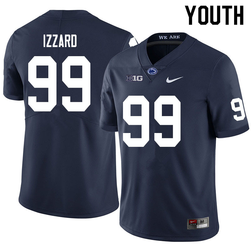 Youth #99 Coziah Izzard Penn State Nittany Lions College Football Jerseys Sale-Navy - Click Image to Close